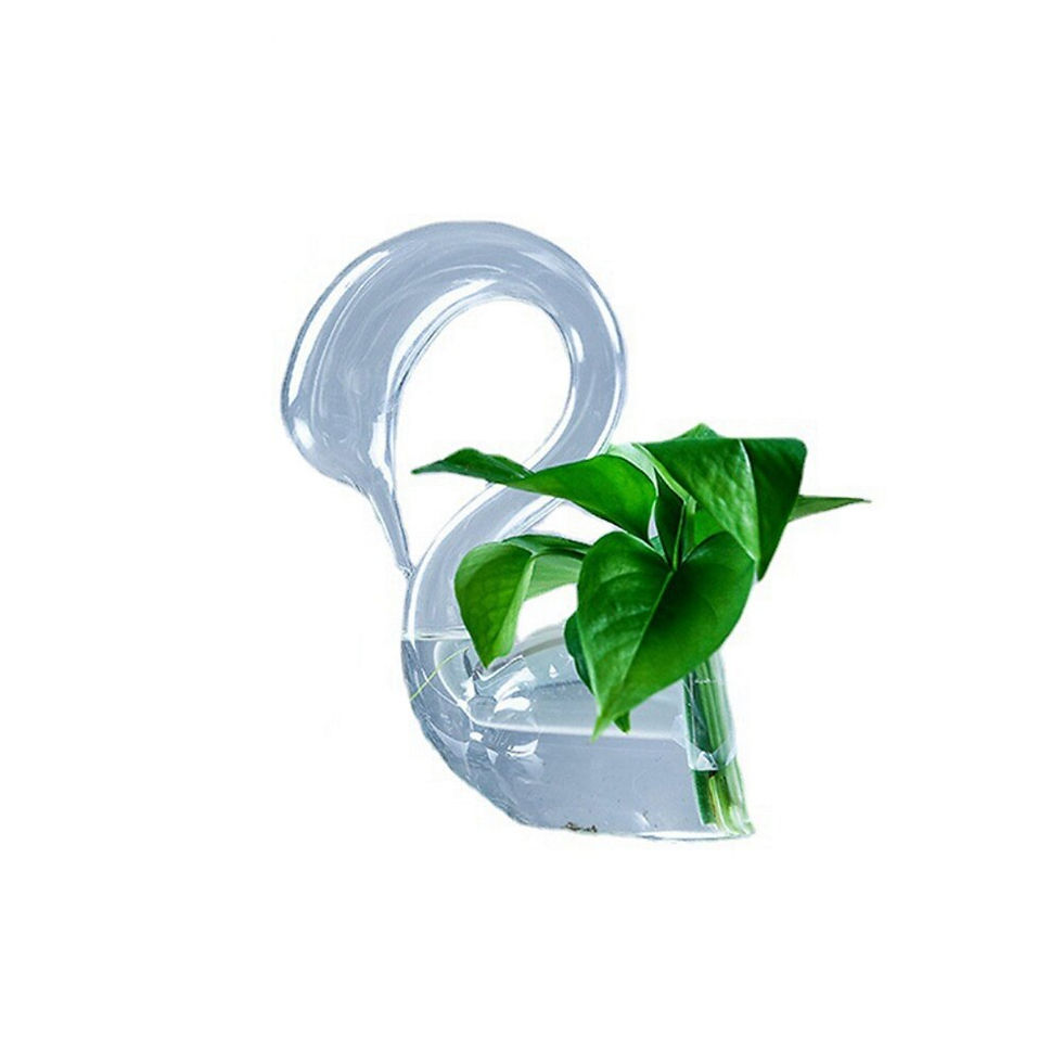 Thumbnail: Transparent Glass Swan Vase Hydroponic Plant Flower Pot For Valentine Wedding L