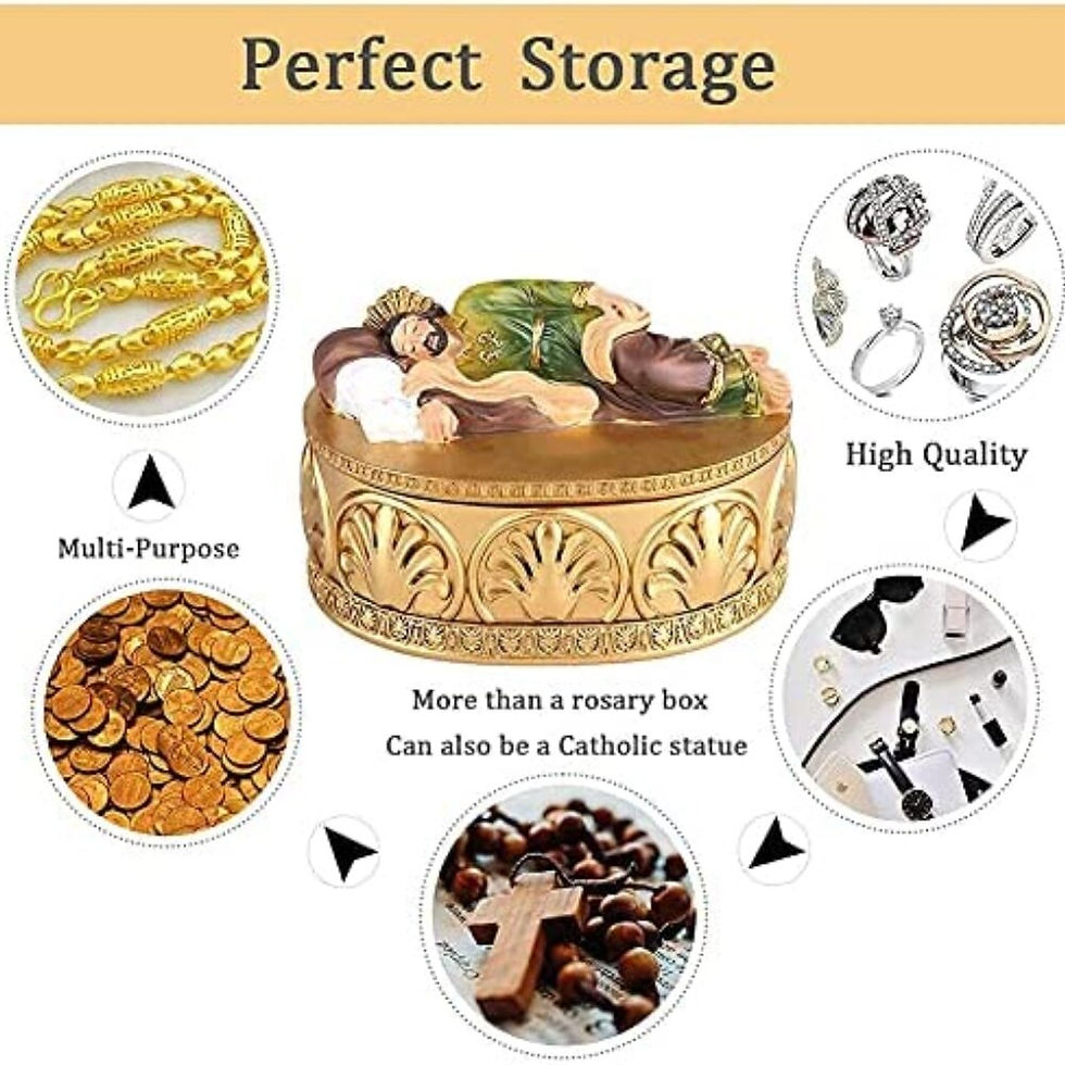 Thumbnail: Golden Sleeping St Joseph Statue Rosary Boxes Sleeping St Joseph Statues
