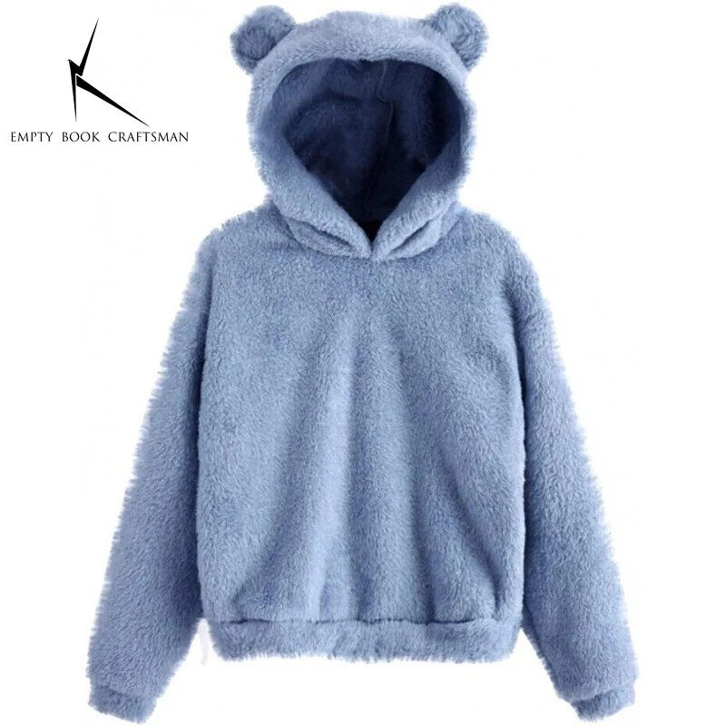 Autumn Winter Women's Hoodies Winter Women Long Sleeve Rabbit Ear Hood Sweatshi