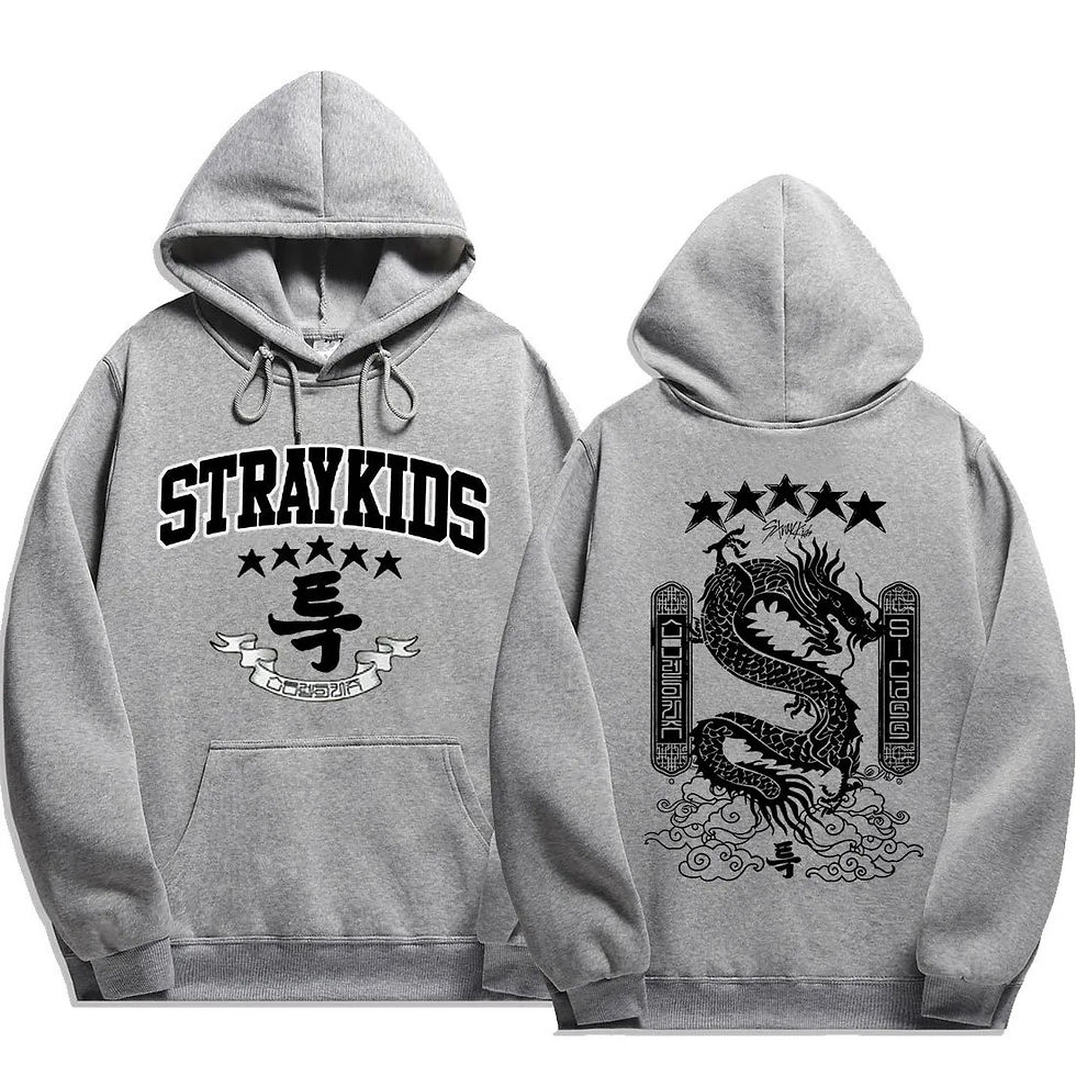 Миниатюра: Stray Kids Men's And Women's Plus Size Hooded Sweatshirt, Five-star Dragon Patt