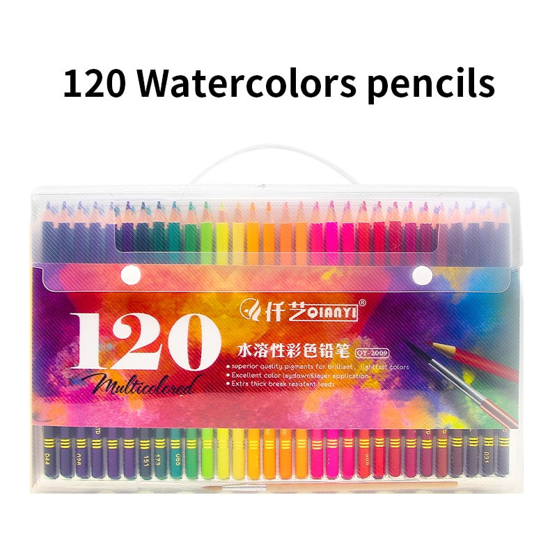 Miniature : 48/120/160/150/180 Professional Oil Color Pencil Soft Wood Watercolor crayon de