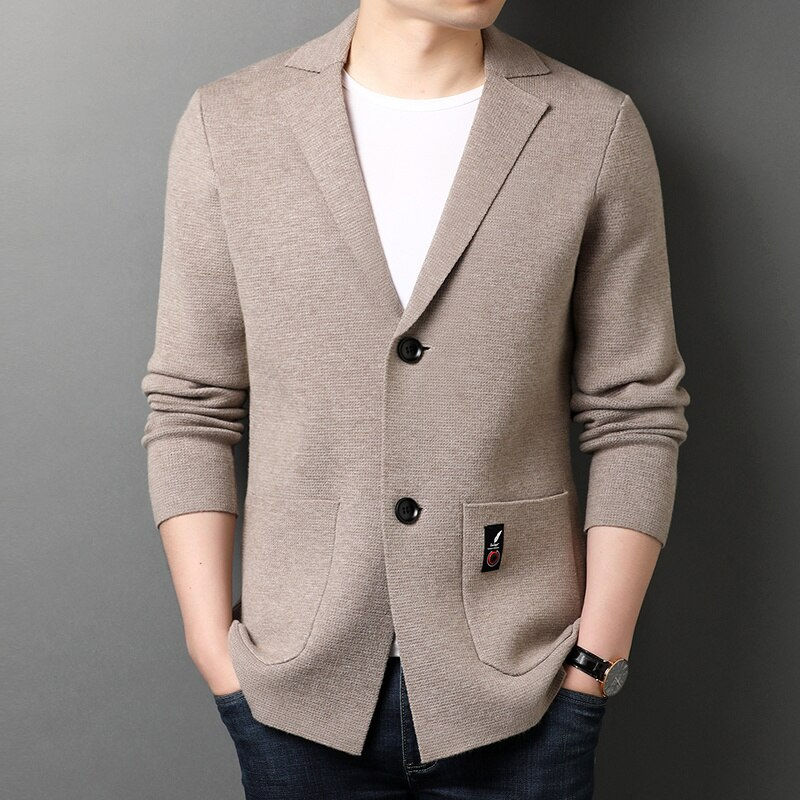 Hình thu nhỏ: Men's Suit Jacket 2022New Spring / autumn Men's Casual Loose Knit Solid Color