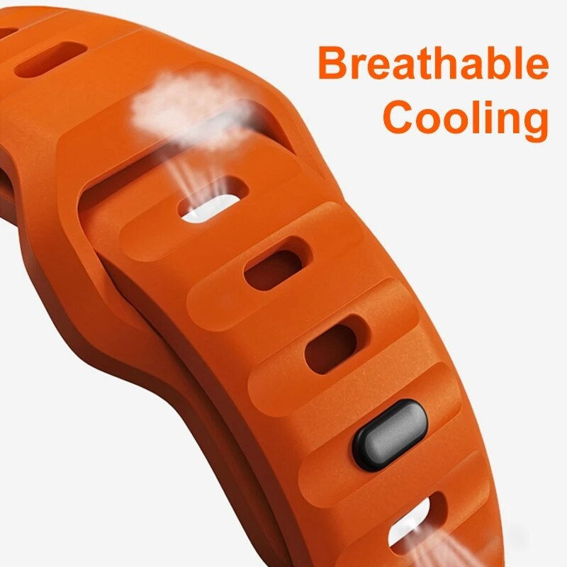 Thumbnail: Soft Silicone Strap For Apple Watch Band Ultra 49mm 45mm 41mm 44mm 40mm 42mm 38
