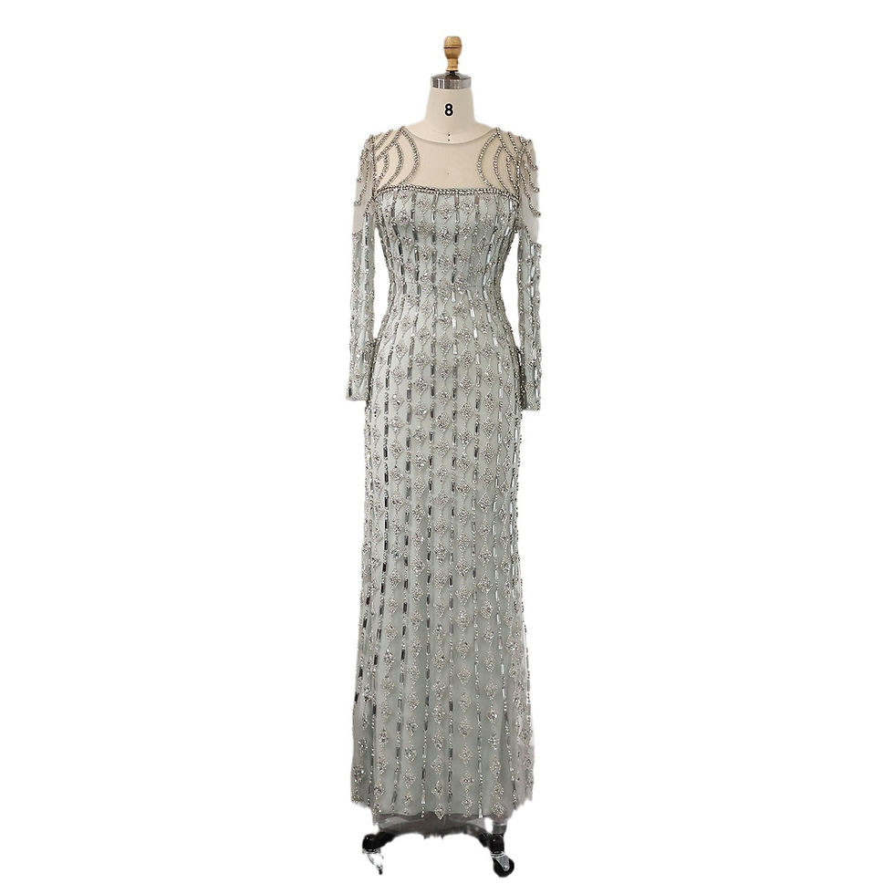 Thumbnail: Long Sleeve Long Slim Fishtail Dress