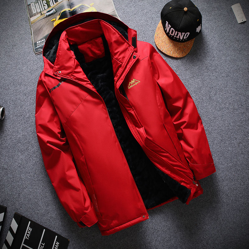 Thumbnail: Autumn And Winter Zipper Casual Regular Side Seam Waterproof Fleece Lined Thick