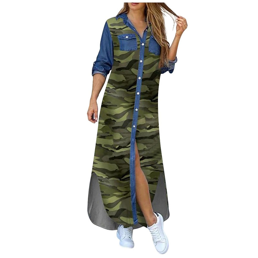 Thumbnail: Autumn Shirt Dresses for Women 2023 Spring Long Sleeve Turn Down Collar Long Ma