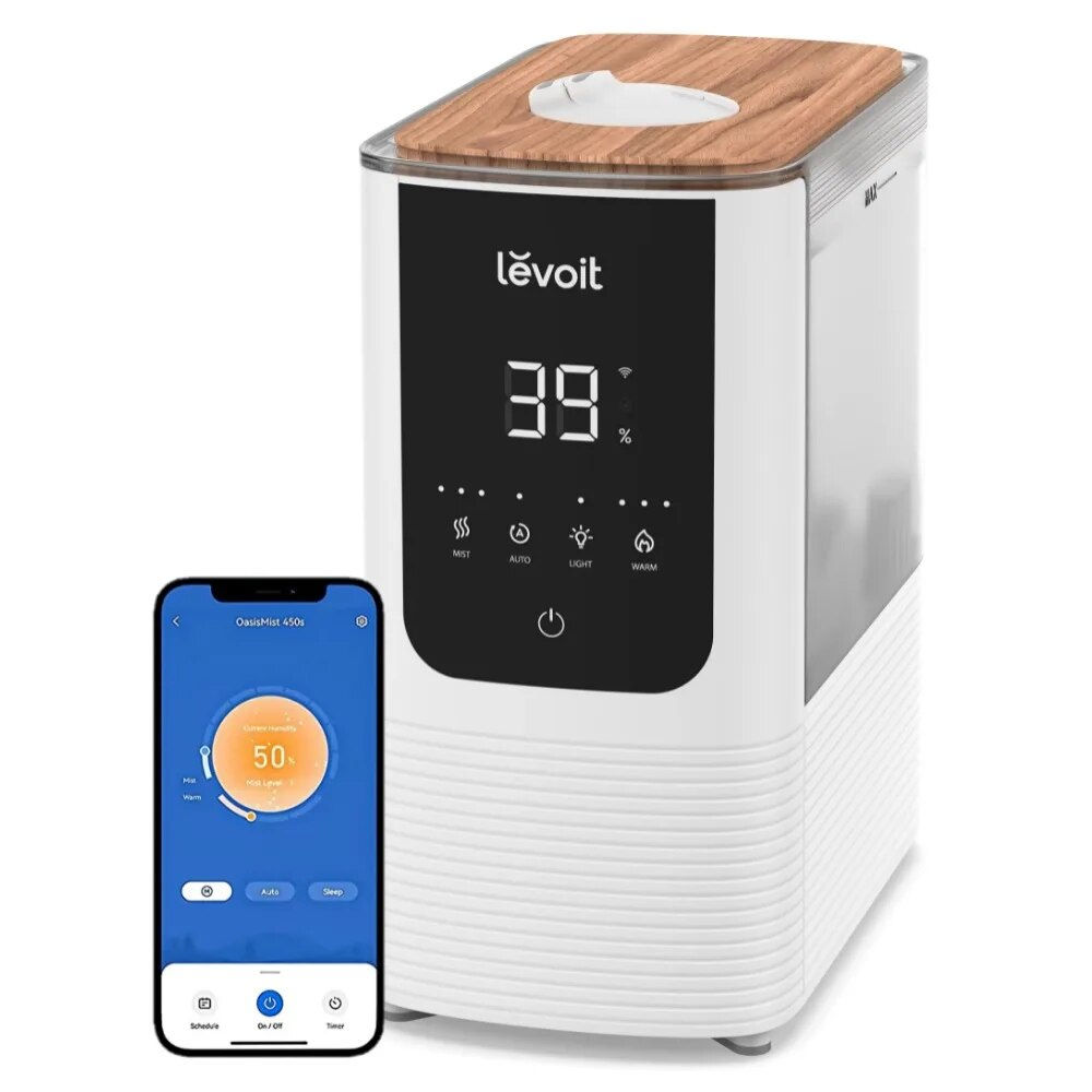 Levoit 4.5 L Smart Cool Warm Mist Humidifiers Ultra-Quiet with Aromatherapy Bed