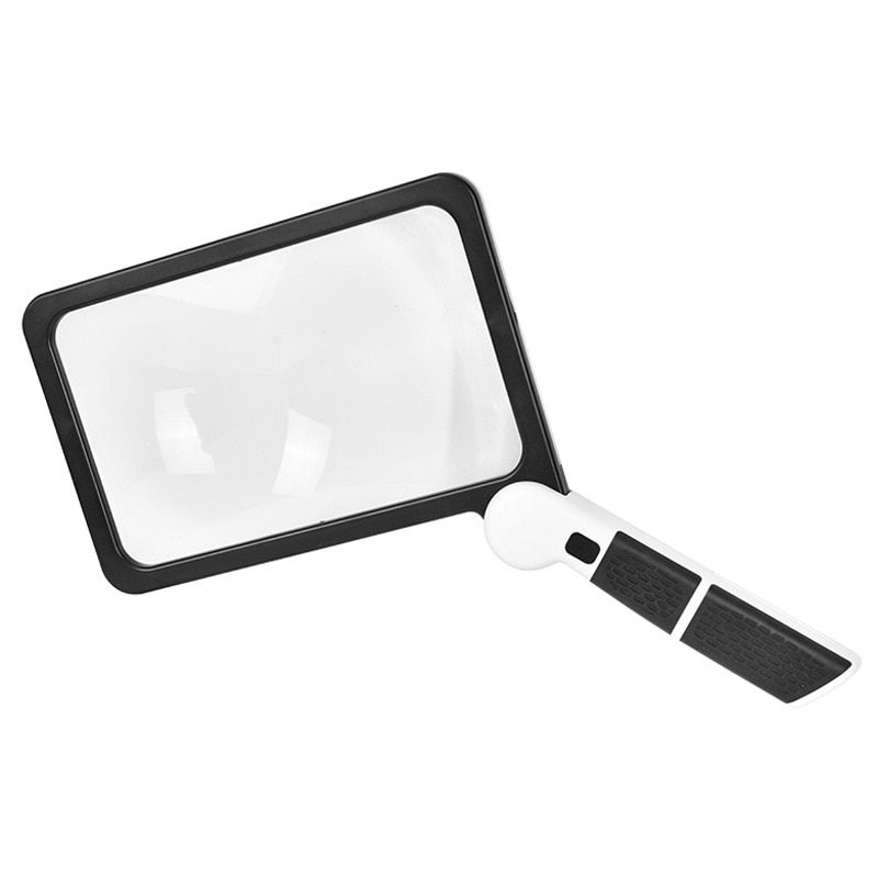 Thumbnail: Square Magnifying Glass Handheld Folding Handle Large Loupe Magnifier 48 LEDs C