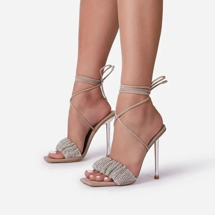 Thumbnail: 2022 Star style Luxury Rhinestones Women Sandals Elegant Stiletto High heels
