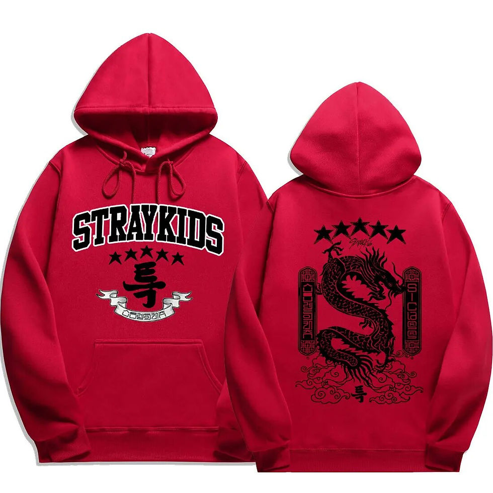 Миниатюра: Stray Kids Men's And Women's Plus Size Hooded Sweatshirt, Five-star Dragon Patt
