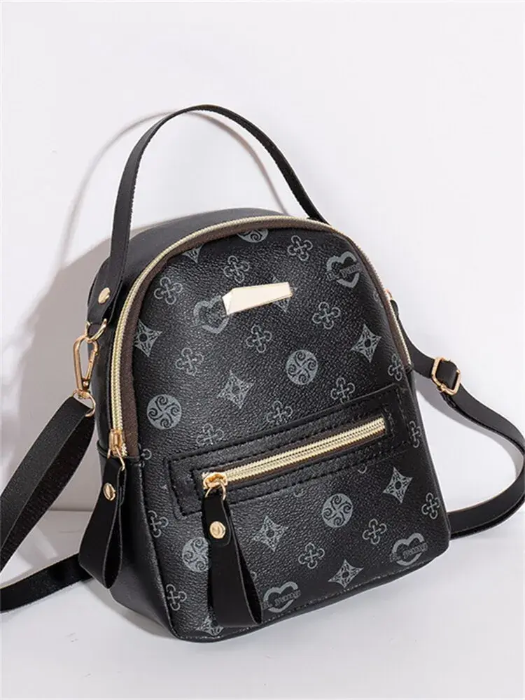 Thumbnail: Fashion Printed Women Small Backpack Waterproof Double Layer Large Capacity Sho