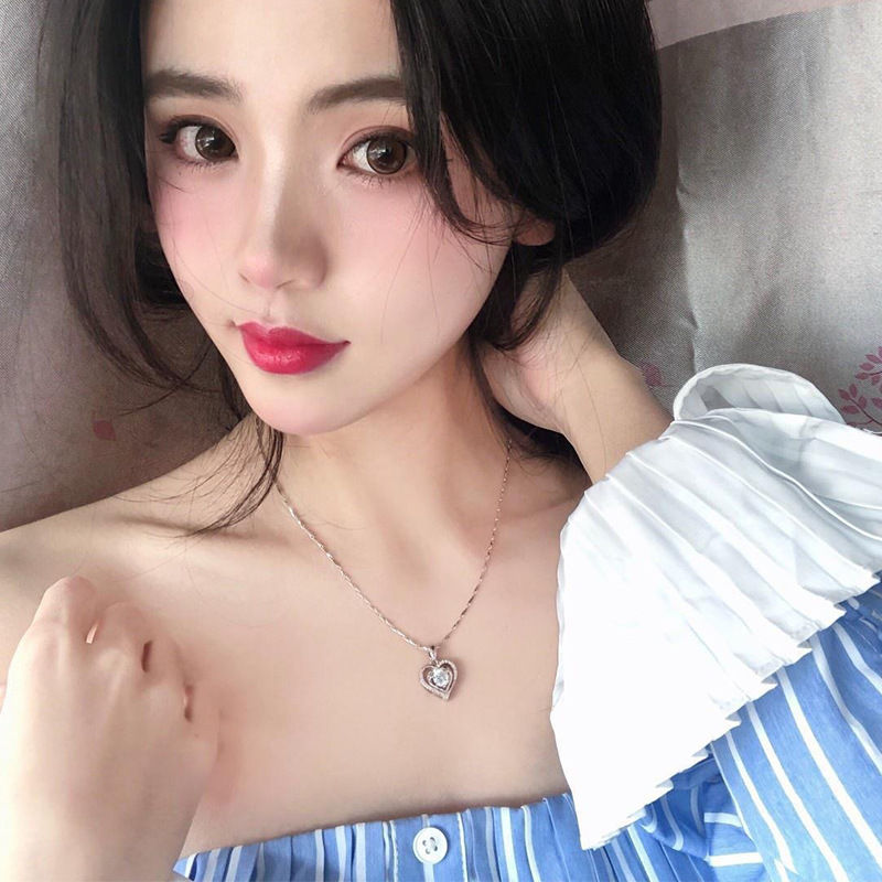 Miniature : Ocean Heart Necklace Women's Korean Simple Temperamental Heart-shaped Pendant