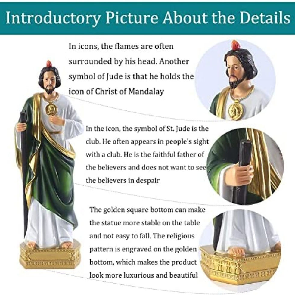 Thumbnail: Saint Jude Statue Religious Resin St Jude Holy Statues Religious Colored Gift