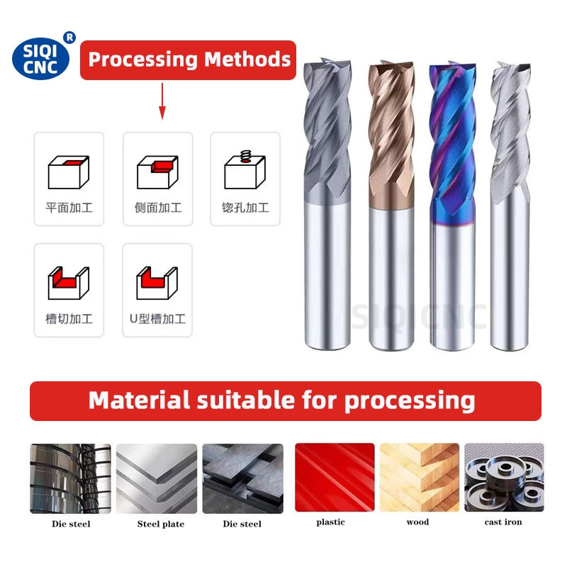Thumbnail: Carbide Radius End Cutter Mill Aluminium Cnc Milling Cutter For Metal Tungsten