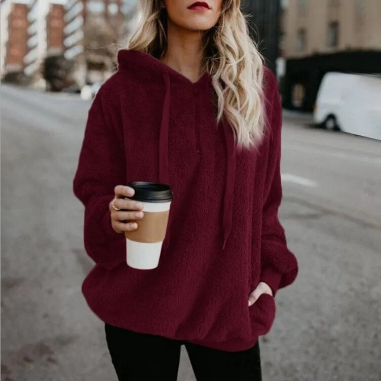 Miniaturbild: Autumn Winter Hoodies Long Sleeve Warm Coat Pullover Sweatshirt Plush Turtlenec