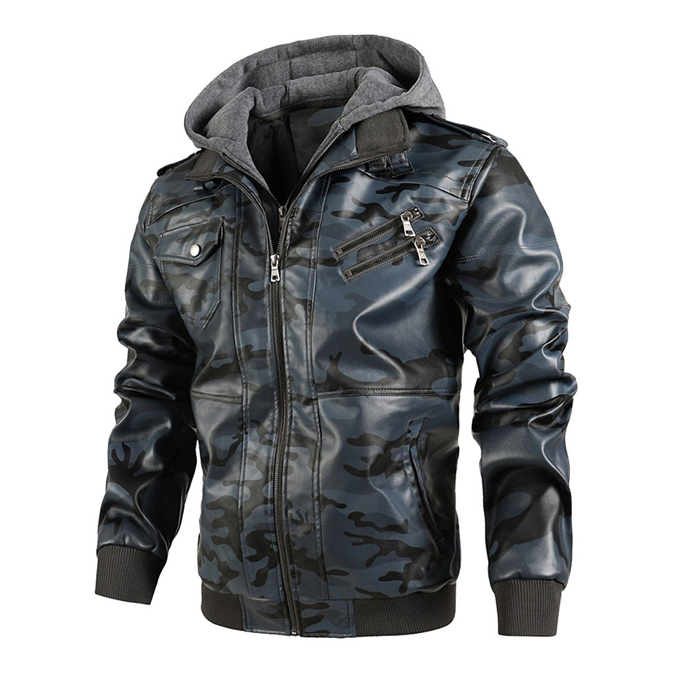 Thumbnail: Men Leather Jacket With Hood Autumn Winter Men thicken Warm Biker Jacket Motorc