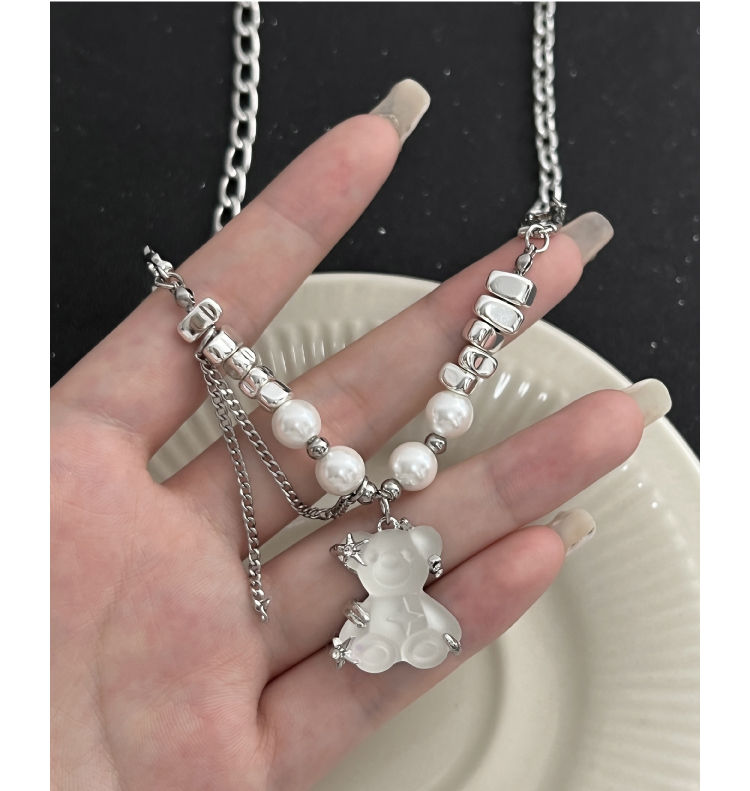 Miniatura: Pearl Spliced Jelly Bear Necklace Niche