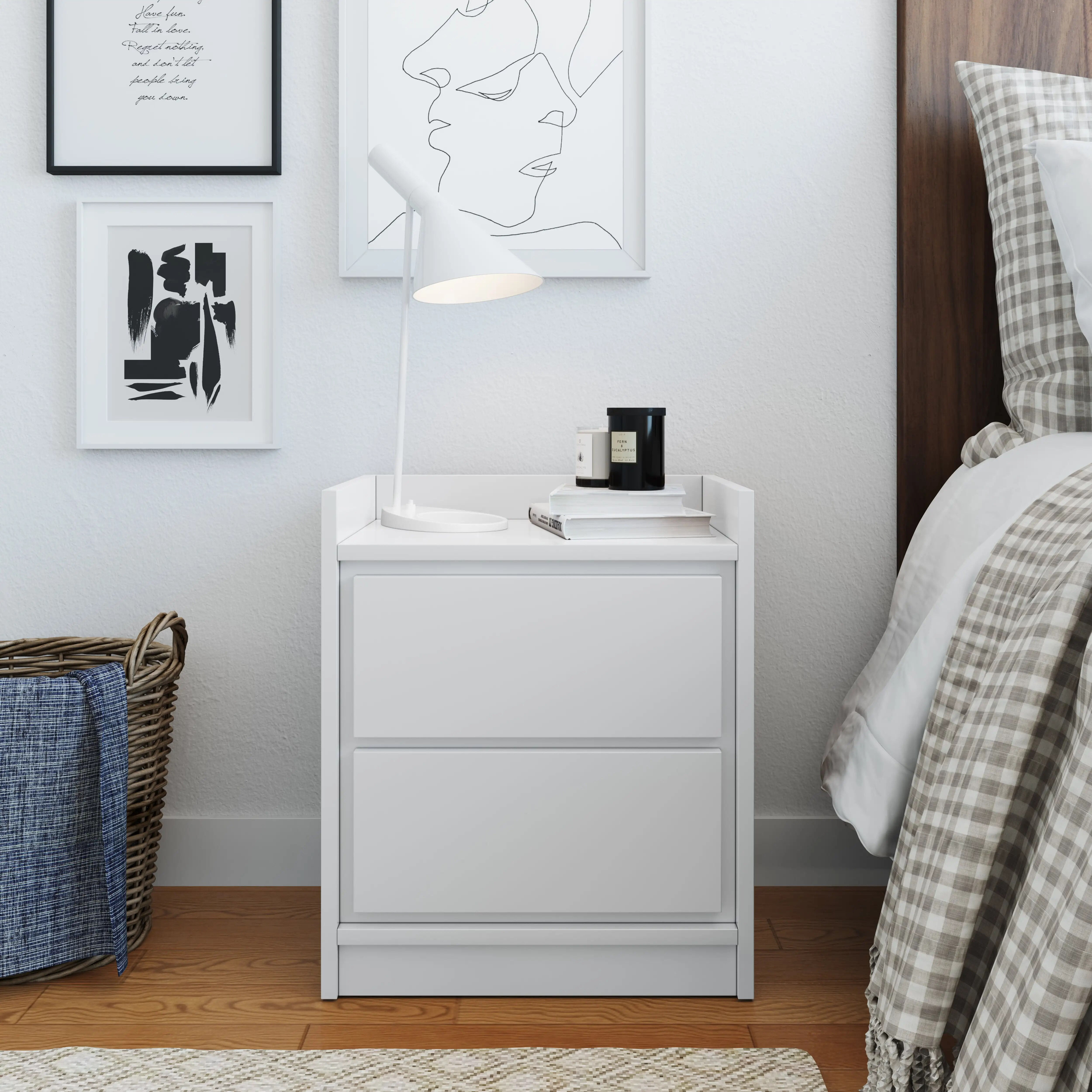 Adagio Mid-Century Modern Low Profile Nightstand Nightstand