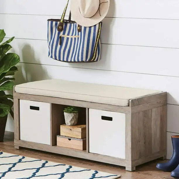 Miniatura: 3-Cube Storage Bench, White