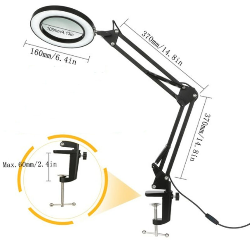 Thumbnail: 72LED 8X/10X NEW Illuminated Magnifier USB 3 Colors LED Magnifying Glass for So