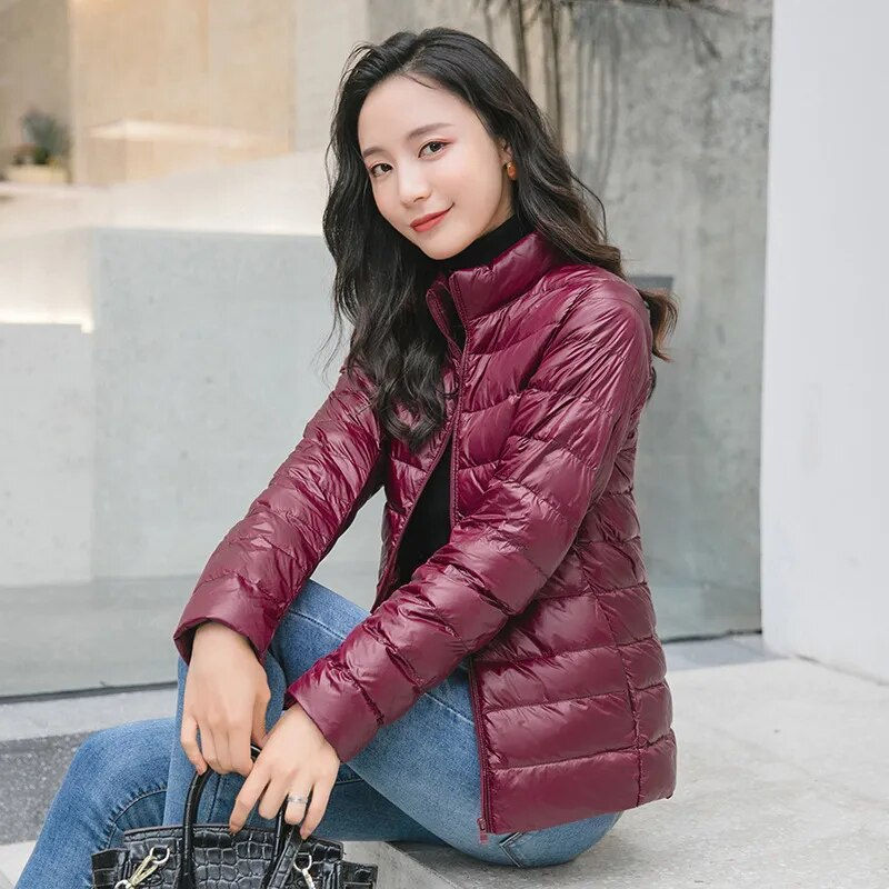 Thumbnail: Women Spring Jacket Fashion Short Ultra Lightweight Packable Puffer Coats 15 Co
