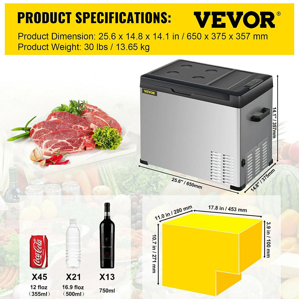 Thumbnail: VEVOR 30L 40L 50L Mini Car Refrigerator Portable Fridge Freezer 12/24V DC 110-2