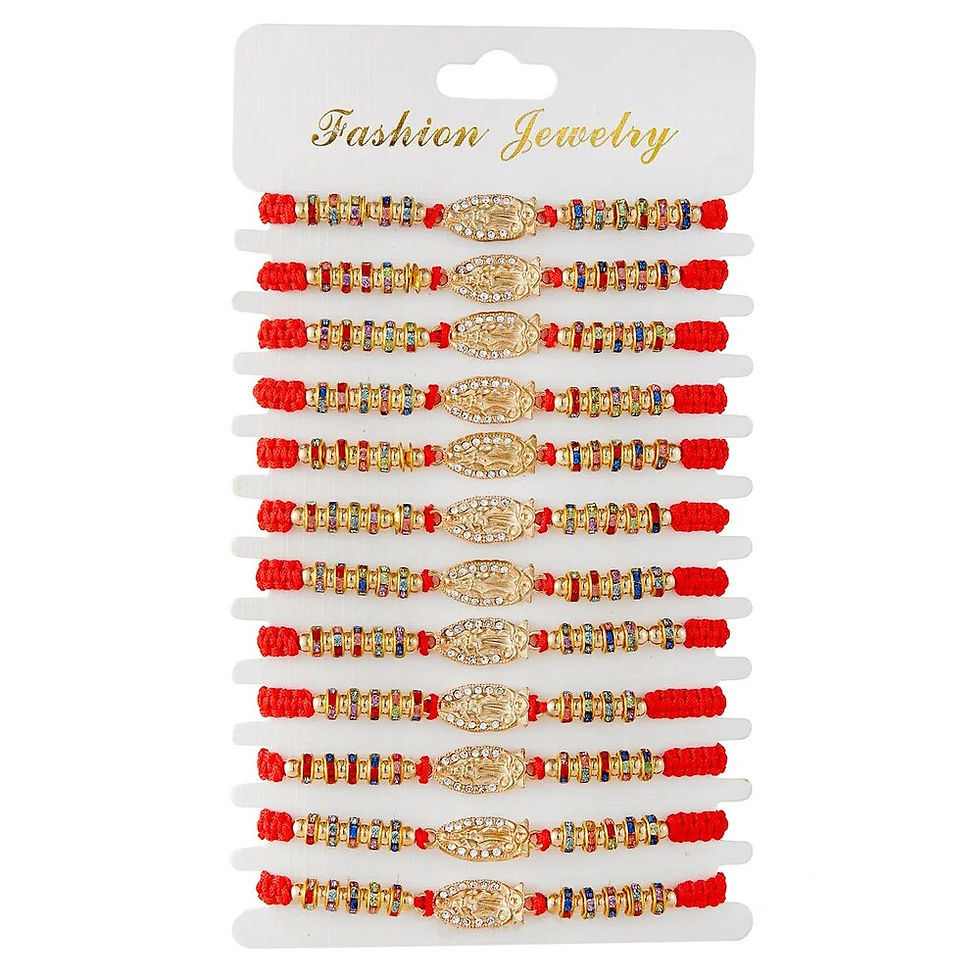 Thumbnail: 12PCS Mexican Bracelets San Judas Tadeo charms bracelets Virgin Mary Bracelet R