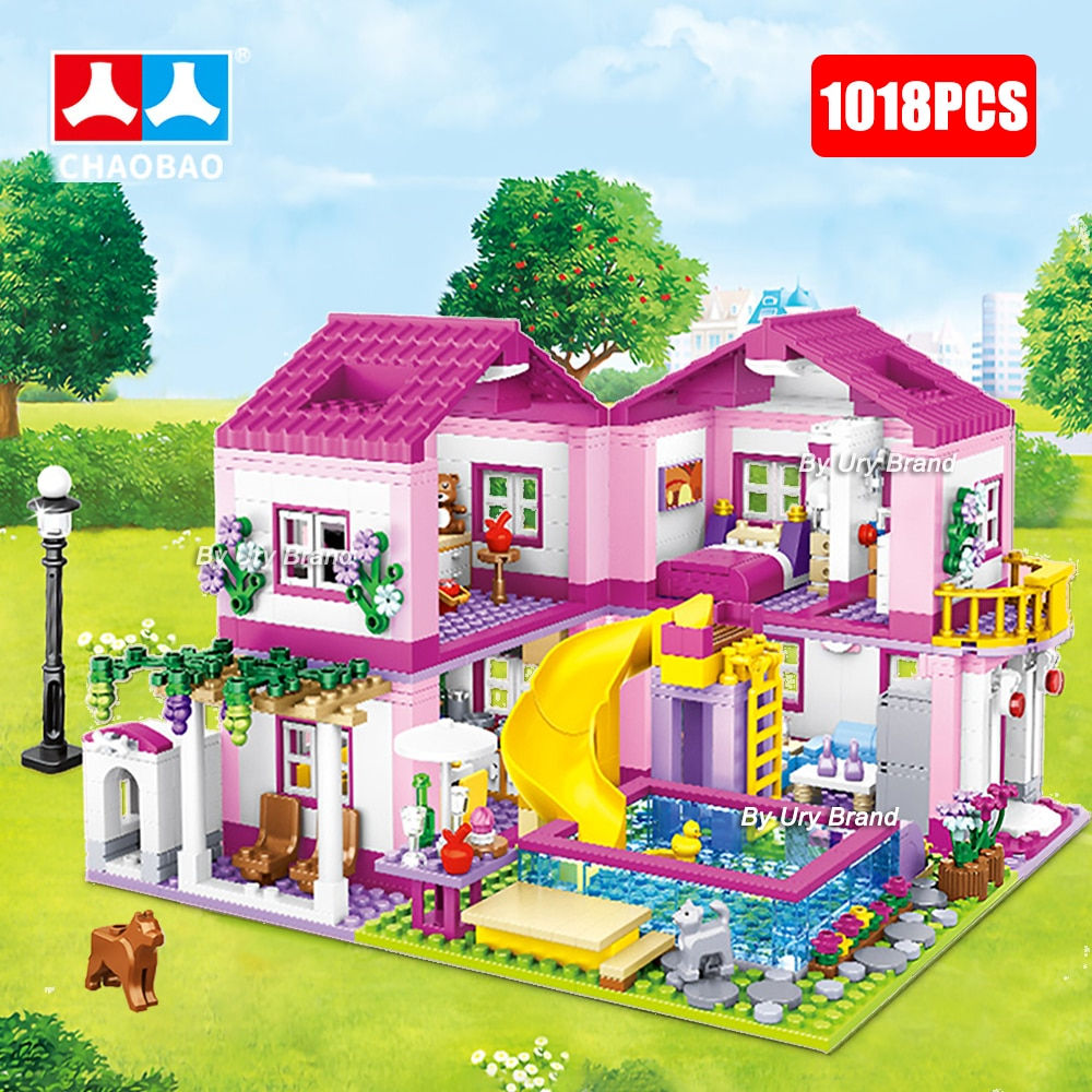 Friends City House Summer Holiday Villa Castle Building Blocks Sets Figures Swi