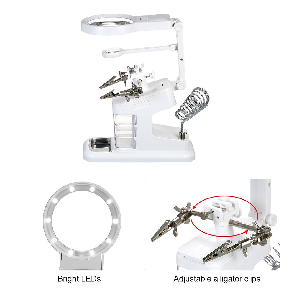 Miniatura: Multi-Functional Welding Magnifier 3X/4.5X/25X LED Light Desktop Magnifier USB