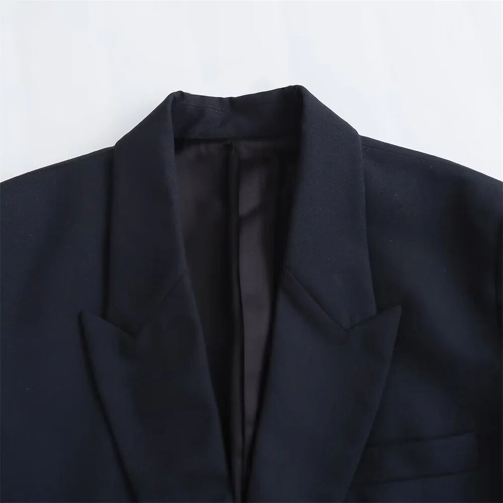 Thumbnail: 2023 Winter New Women's Casual Loose Blended Minimalist Lapel Mid length Split