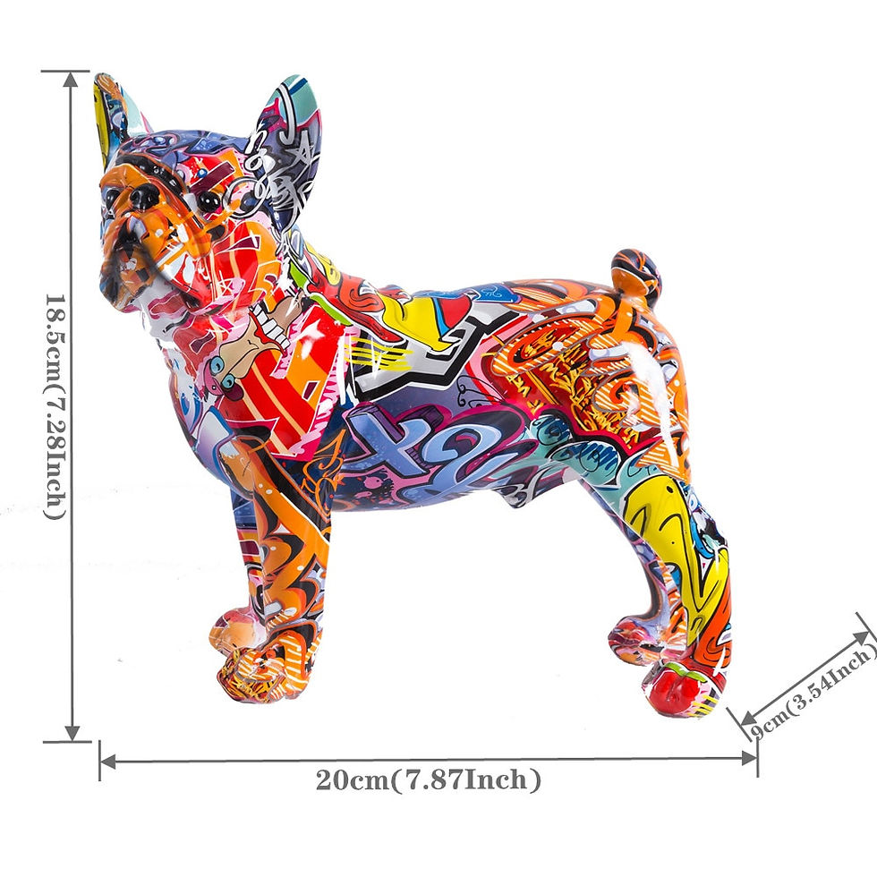 Sličica: Nordic Art Painting Graffiti L/S French Bulldog Creative Resin Crafts Home Deco