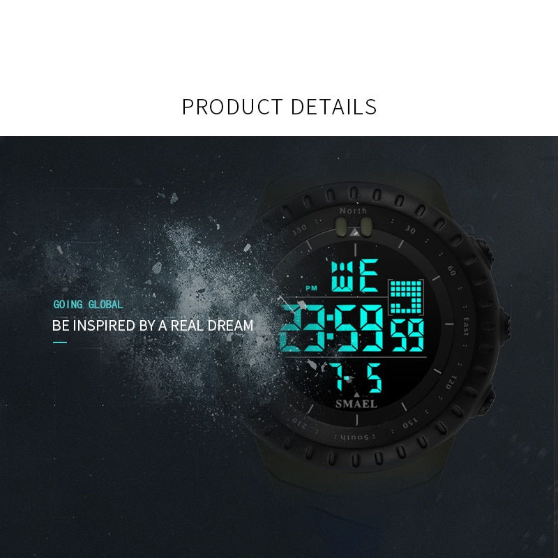 Miniatura: SMAEL Brand Men's Digital Watches 2022 Luxury Waterproof Modern Clock Male Date