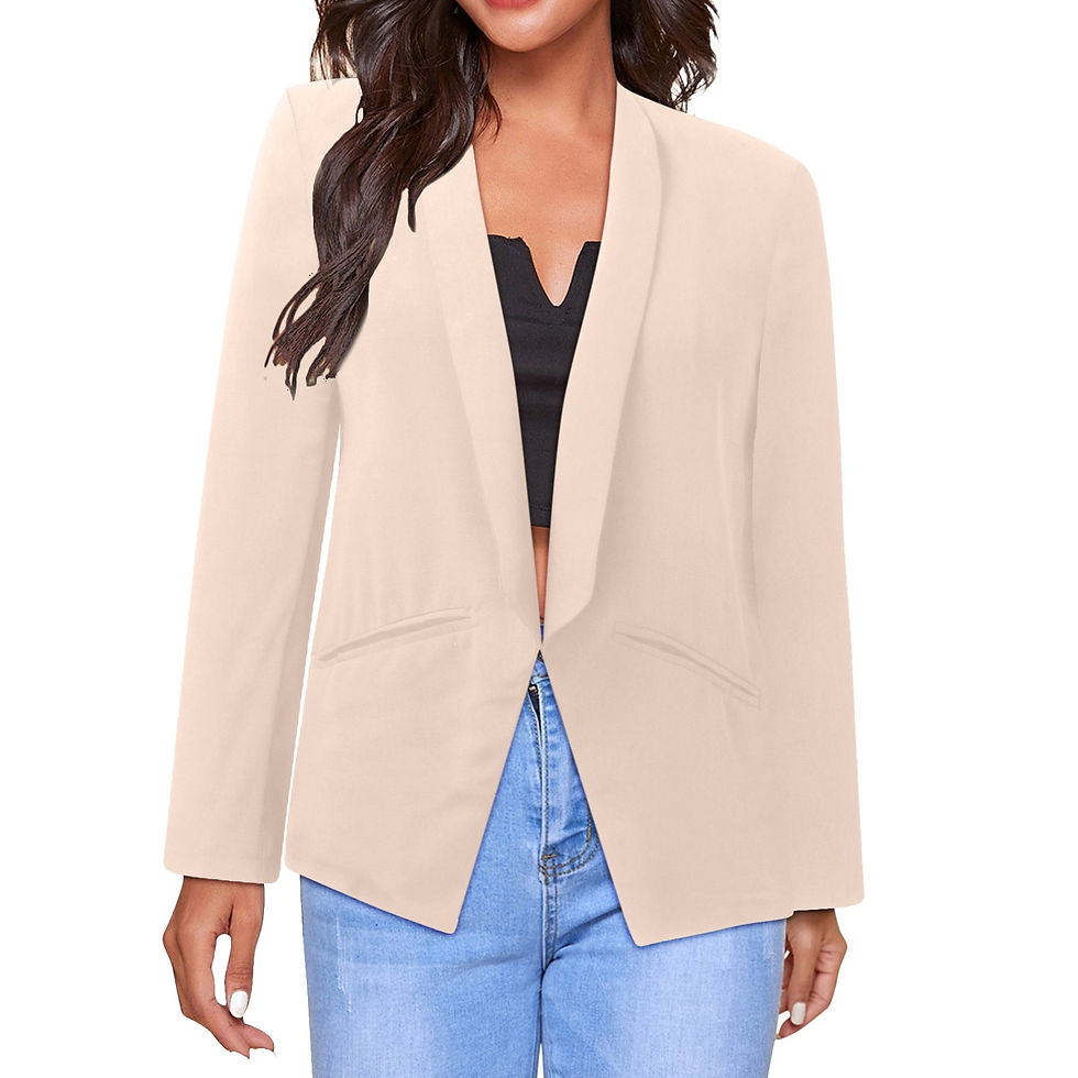 Minijatura: Peak Lapel Jacket Women Coat Top Solid Color Slim Fit Long Sleeve Solid Color S