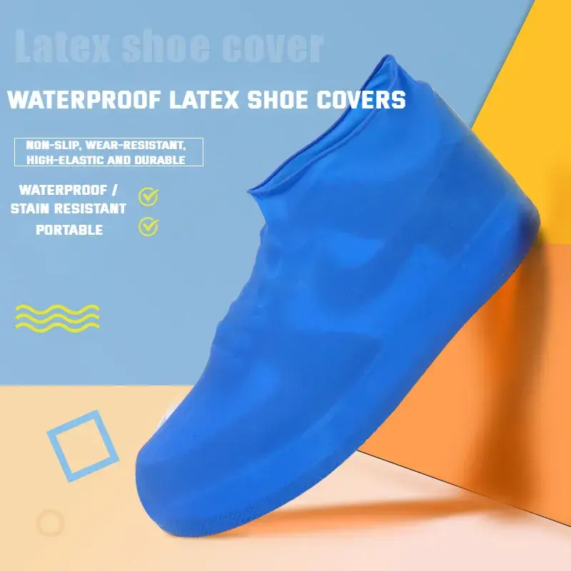 Thumbnail: Elastic Waterproof Shoe Cover Outdoor Rain Boots Silicone Anti Slip Rain Shoe C