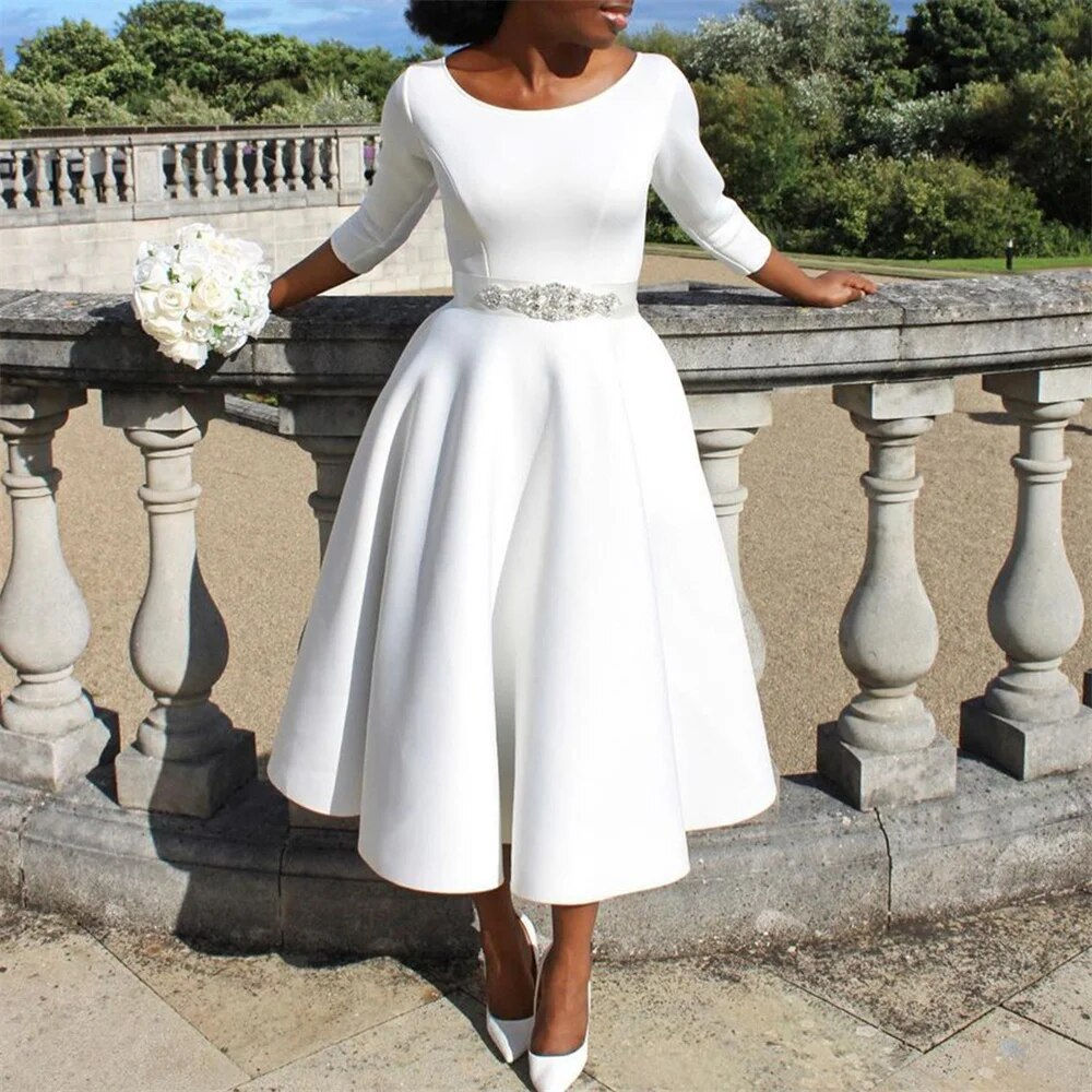 Plus Size Dress for Women Elegant Long Sleeve Midi A-line Dress 2023 New Autumn