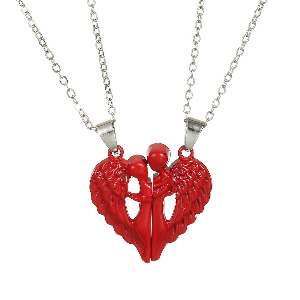 Thumbnail: Angel Wings Hug Magnet Love Necklace