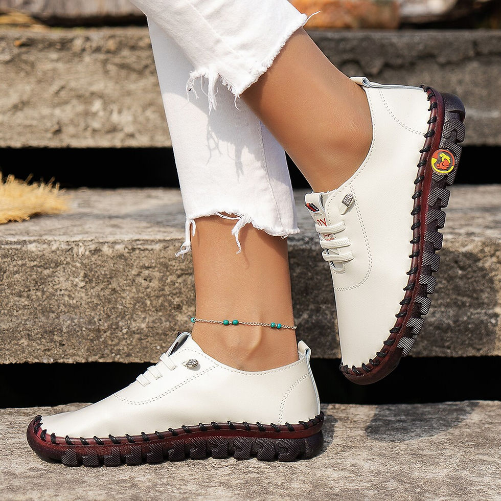 Thumbnail: Women Vulcanized Shoes Pu Leather Casual Shoes Soft Comfortable Flat Shoes
