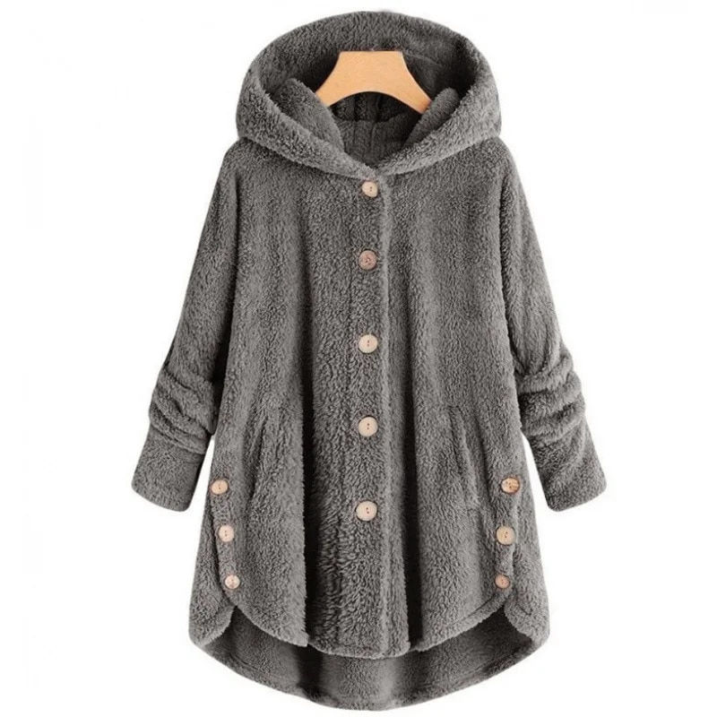 Thumbnail: Autumn Winter Coat Women Warm Teddy Bear Coat Wool Jacket Female Plush Coat Hoo