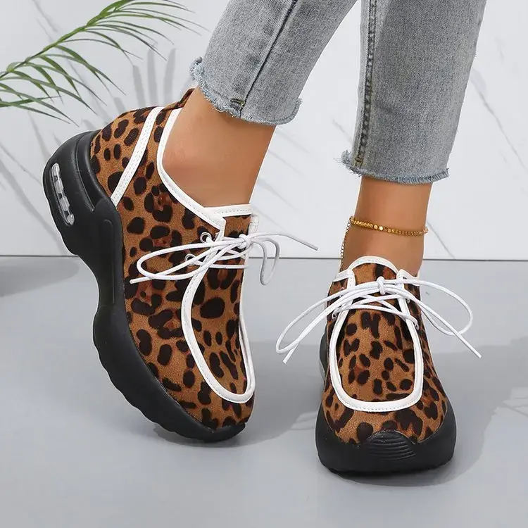New Women Sneakers Fashion Platform Lace Up Casual Sports Shoes Comfortable Run