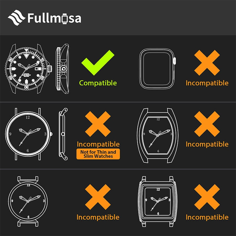 Thumbnail: Fullmosa Rubber 20mm Watch Strap 22mm Watch Band Silicone No Gaps Strap for Sam