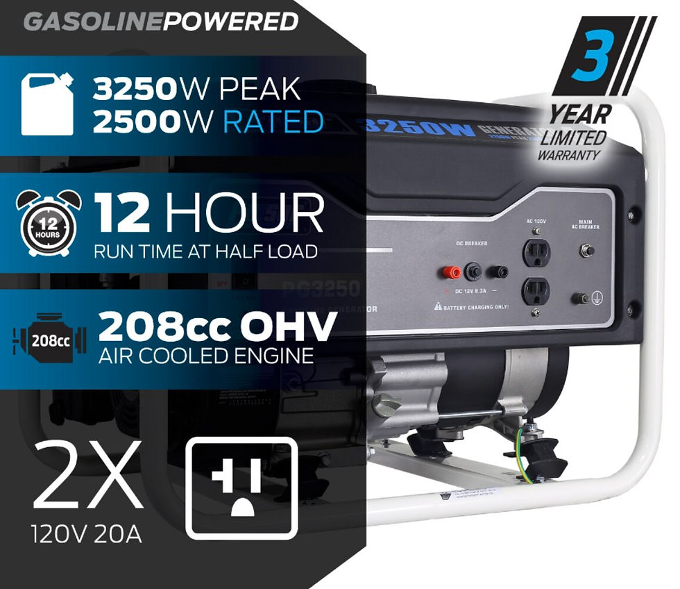 Thumbnail: 3250 Watt Pull Cord Start Power Generator