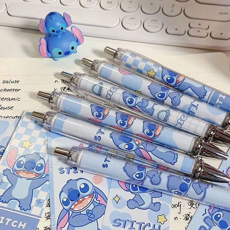 Thumbnail: Disney 5 Pcs Gel Pen Cartoonstitch0.5 Lack Ink Signature Pen Office School Writ