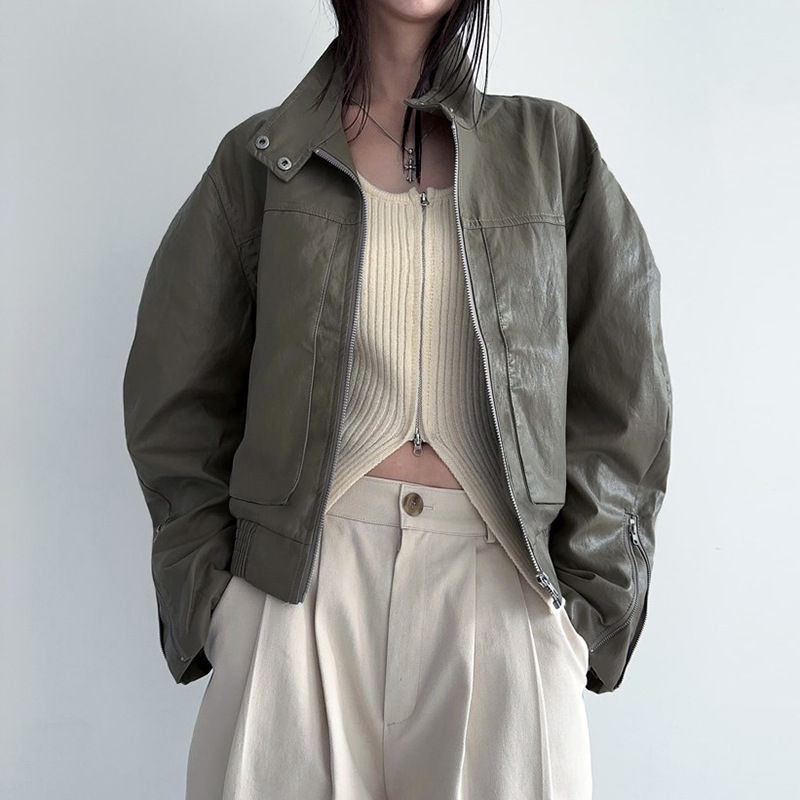 Thumbnail: Loose Jacket Coat Women's Outer Leather Coat