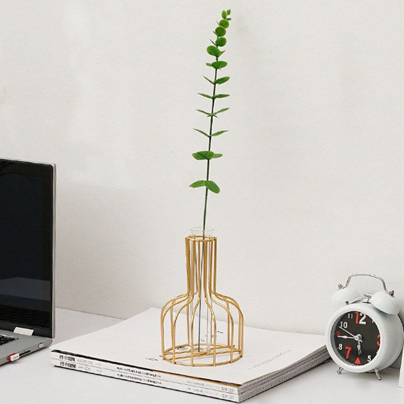 Miniatura: Flowers Vases Gold Hydroponic Vase Decoration Flowers Plant Holder Home Living