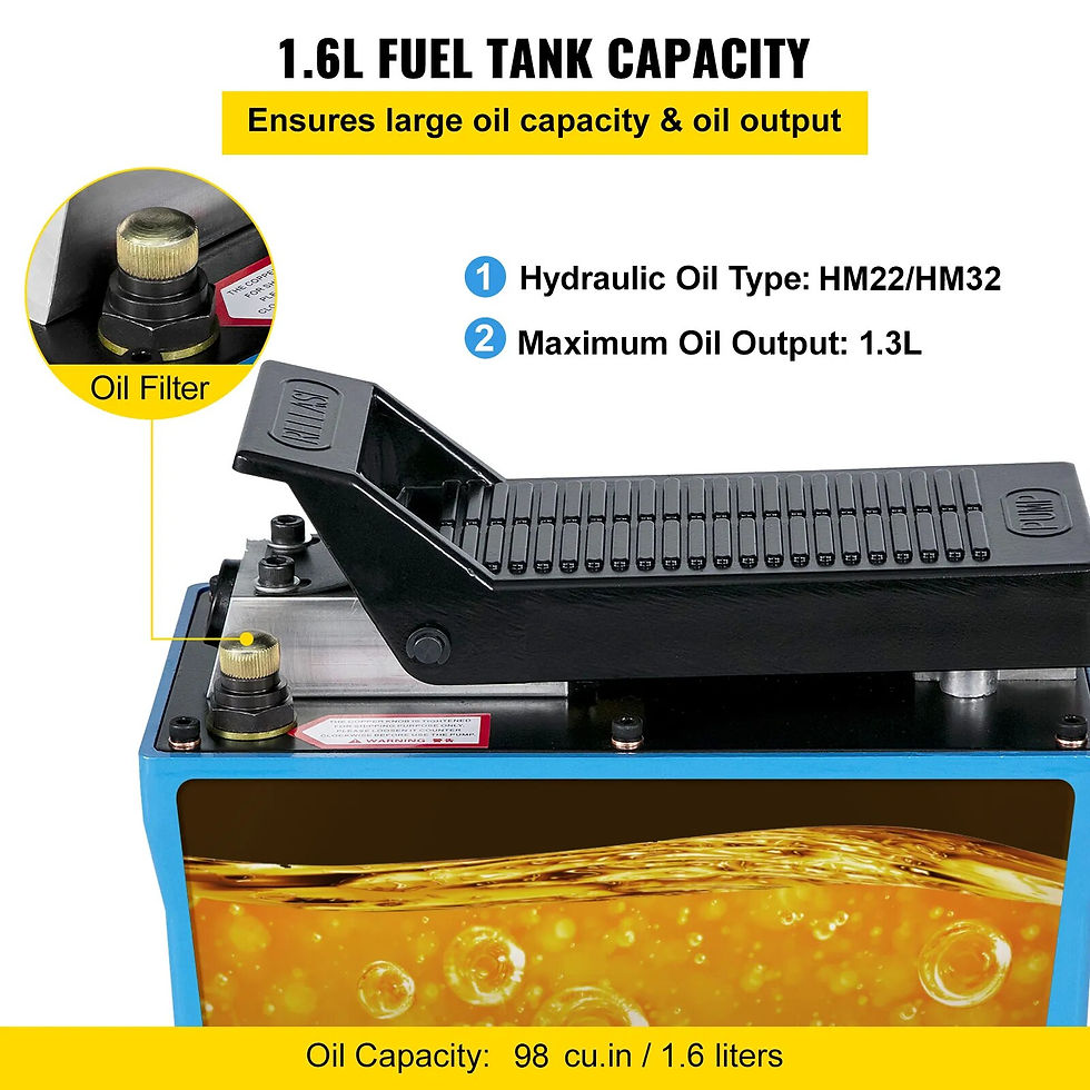 Miniatiūra: VEVOR Air Hydraulic Pump Pneumatic Hydraulic Foot Pump 10000PSI for Heavy Machi