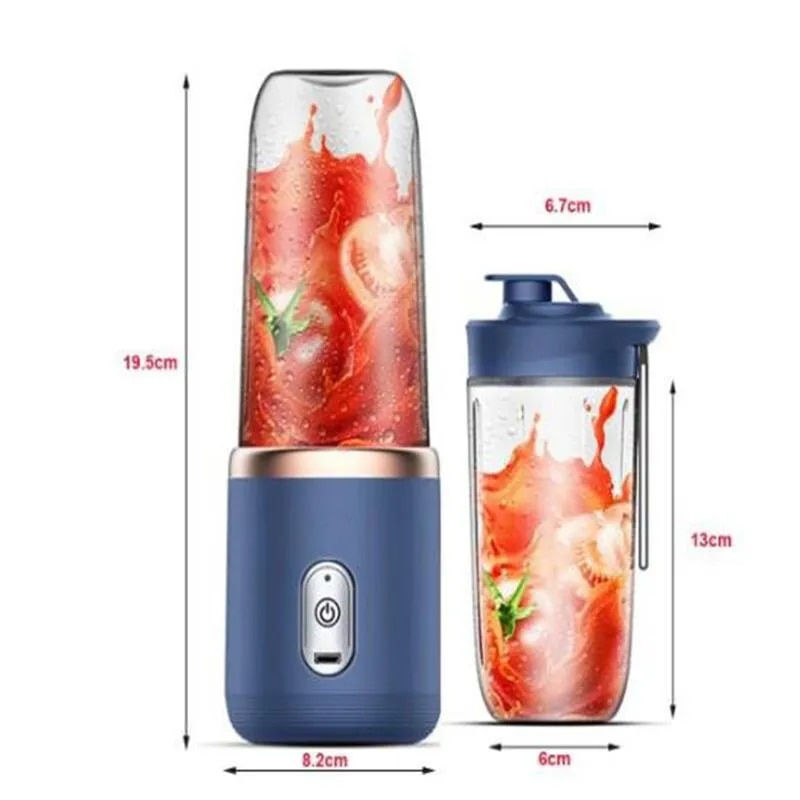 Thumbnail: 1pc Blue/Pink Portable Small Electric Juicer Stainless Steel Blade Cup Juicer F