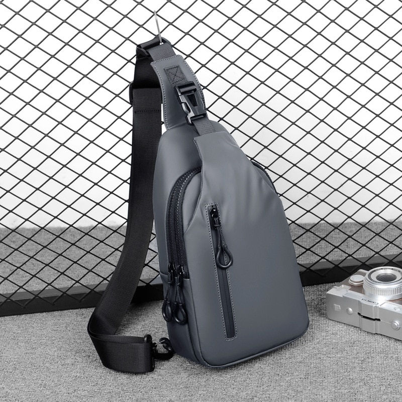 Miniatura: Casual Waterproof Men's Chest Bag Business Shoulder Bag Messenger Bag Nylon USB