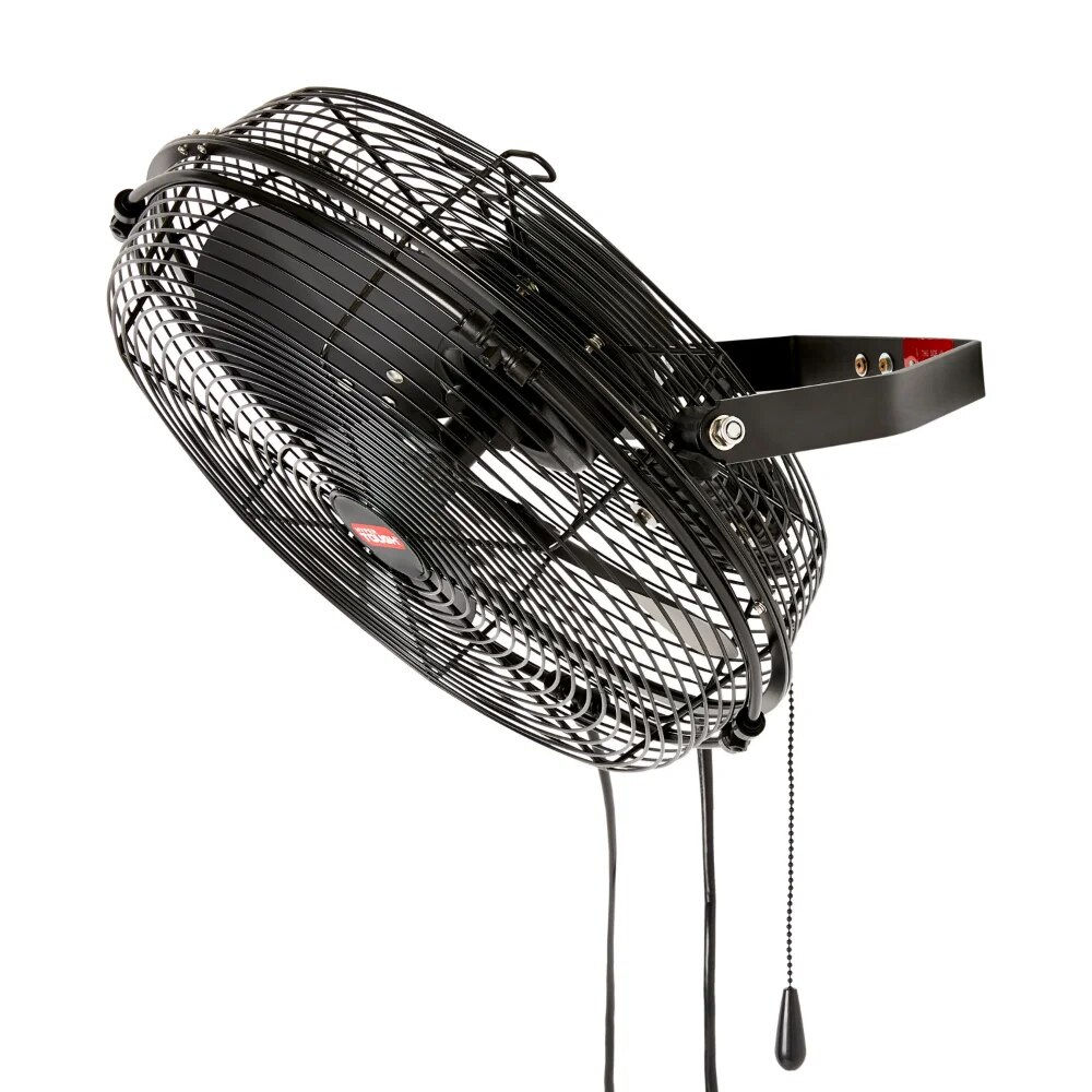 14 Inch Outdoor Wall Fan With Misting Kit, 3 Blades, Black