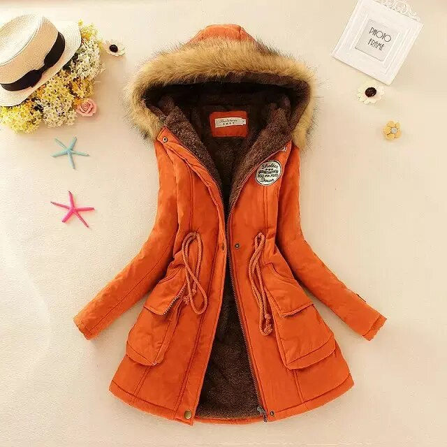 Miniaturbild: 2023 New Autumn Winter Women Cotton Jacket Padded Casual Slim Coat Emboridery H