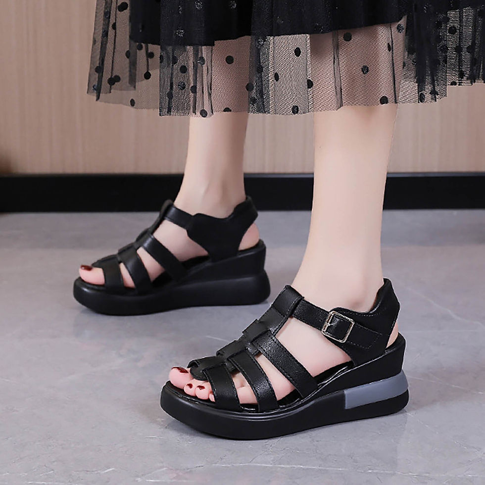 Miniatura: 2022 Women Summer Sandals Fashion Wedges Platform Buckle Sandals Fish